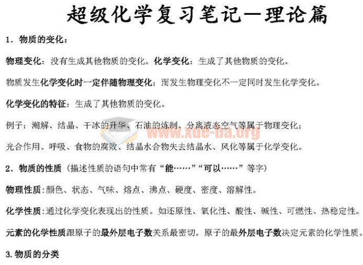 学霸整理的初中化学笔记 超详细化学知识点汇总笔记PDF文档下载第1张