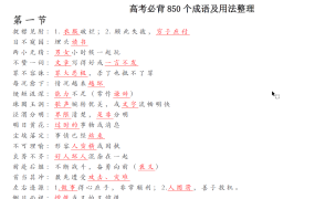 2022高考语文必背成语高效识记及用法整理 18页 pdf文档免费下载