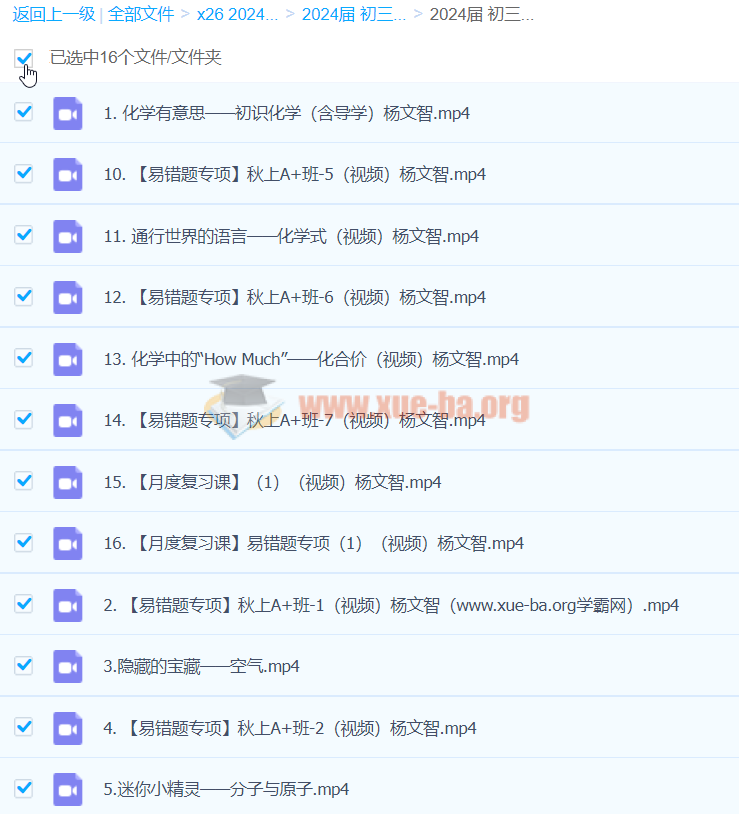 2024初三中考化学 杨雯智 A+暑假班第1张 - 学霸网 2024初三中考化学 杨雯智 A+暑假班