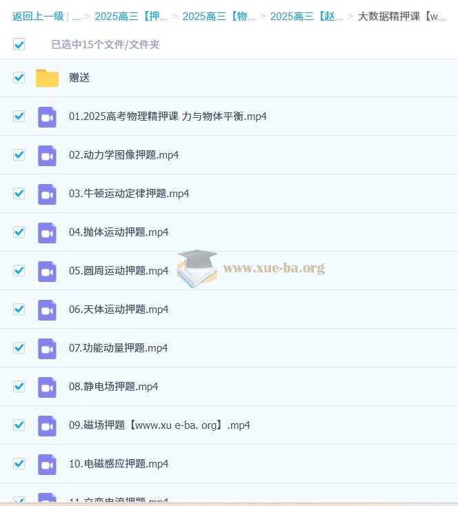 赵玉峰 2025高三高考物理 冲刺押题 百度网盘第1张 - 学霸网