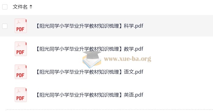 阳光同学小学毕业升学 小升初 教材知识梳理第1张 - 学霸网