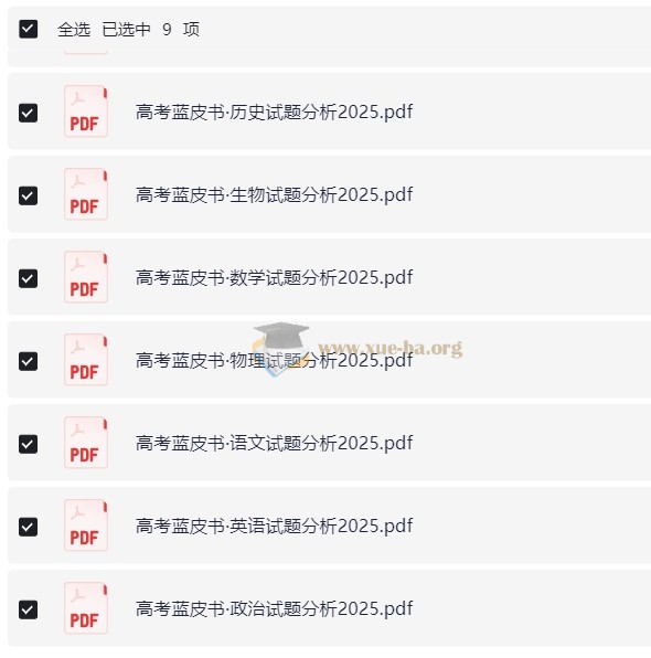 高考蓝皮书 2025高考试题分析 (全九科)第1张 - 学霸网