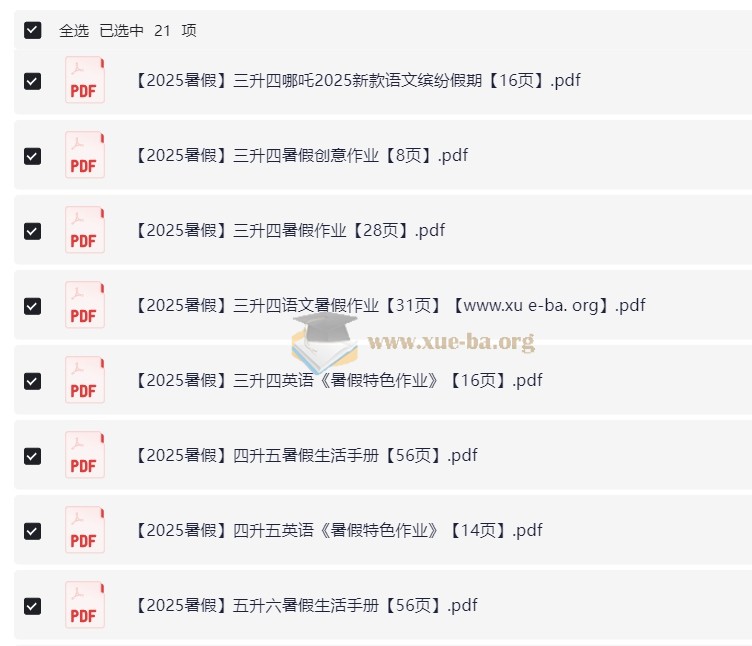 2025暑假小学特色作业资料包第1张 - 学霸网
