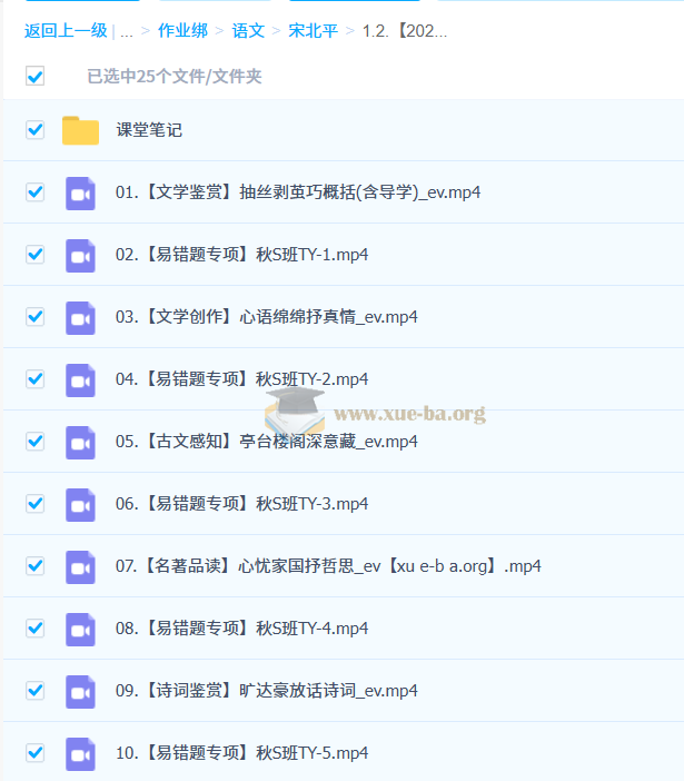 【2025秋上.S班】宋北平 初三中考语文培训班第1张 - 学霸网
