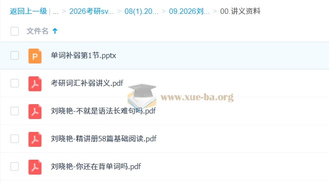 2026年刘晓燕 考研英语全程 百度网盘第3张 - 学霸网