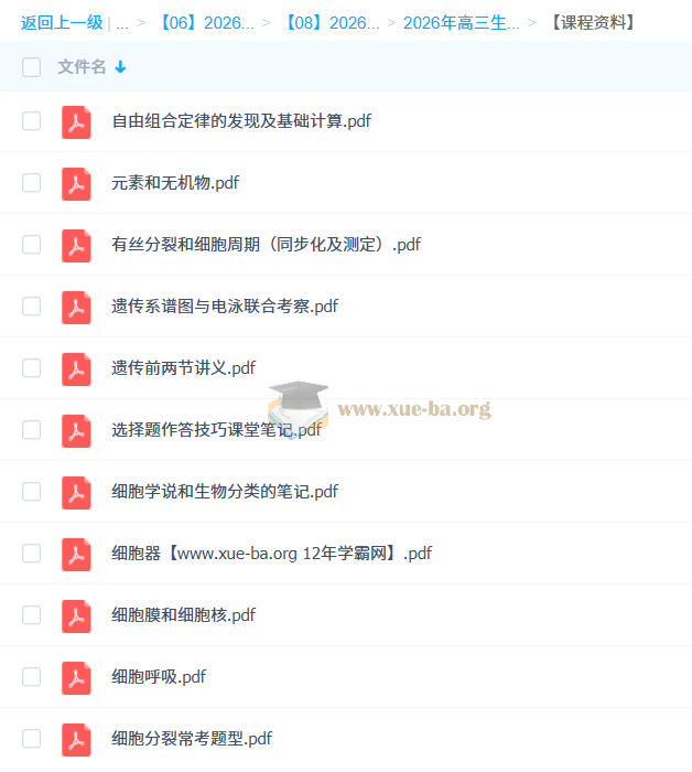 2026高三高考生物 金晶 一轮复习 百度网盘第2张 - 学霸网