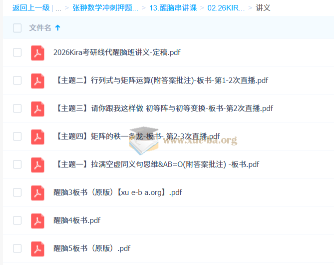 2026考研数学 张翀数学冲刺押题班 醒脑串讲课第3张 - 学霸网