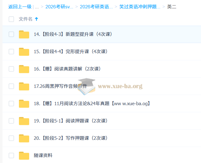 大学英语 考研英语 笑过英语冲刺押题班 百度网盘第1张 - 学霸网
