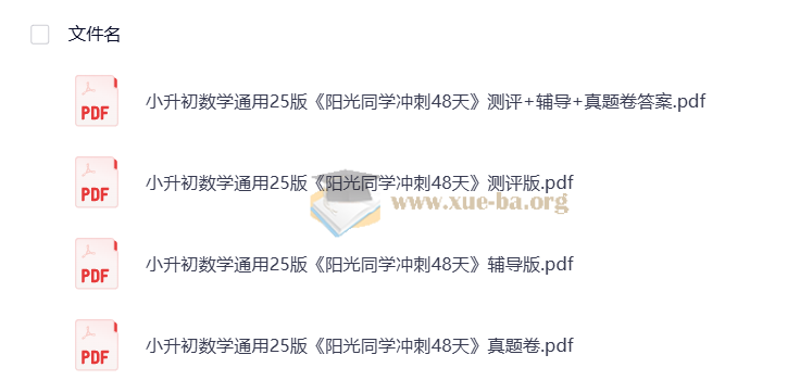 2025版小升初 阳光同学冲刺48天 小学数学第1张 - 学霸网
