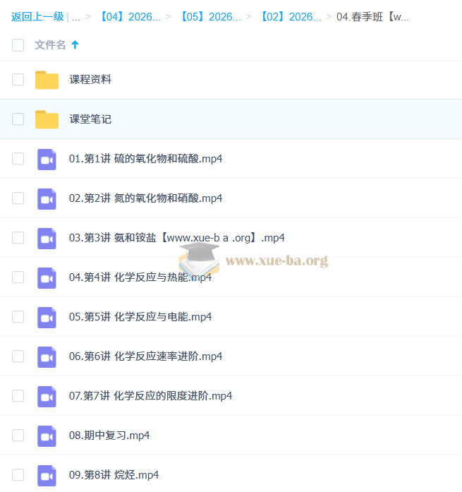 高中化学 2025-2026年高一化学 王瑾 春季班第1张 - 学霸网