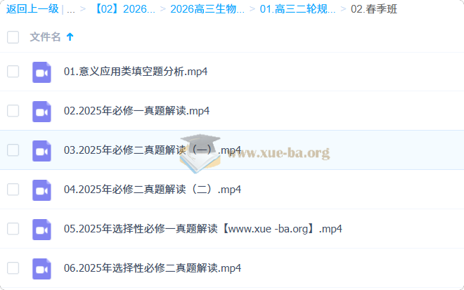 2026 高三高考生物 万猛 二轮规划服务知识视频 百度网盘第1张 - 学霸网