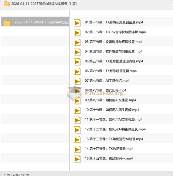 2026TikTok跨境AI实操课第1张 - 学霸网