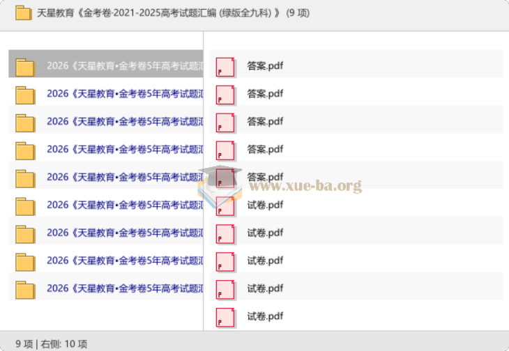 天星教育 金考卷·2021-2025高考试题汇编 (绿版全九科)第1张 - 学霸网