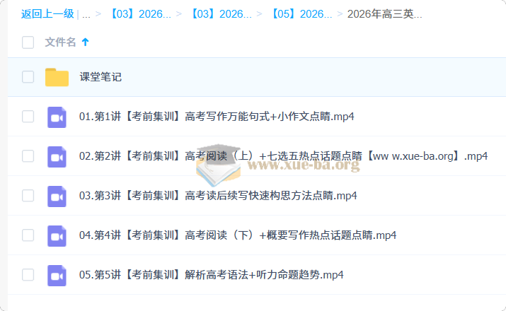 2026 高三 高考英语 古蓉蓉 高考冲刺密训班第1张 - 学霸网