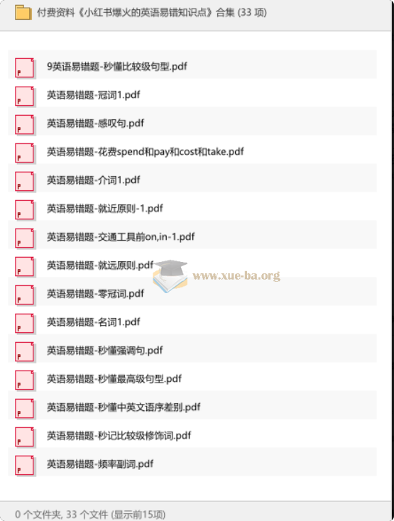 付费资料 小红书爆火的英语易错知识点合集第1张 - 学霸网