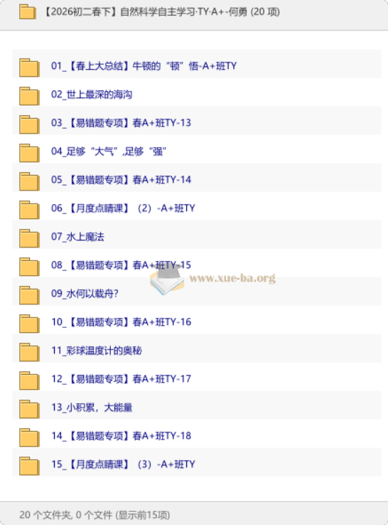 【2026初二春下】自然科学自主学习·TY·A+-何勇第1张 - 学霸网