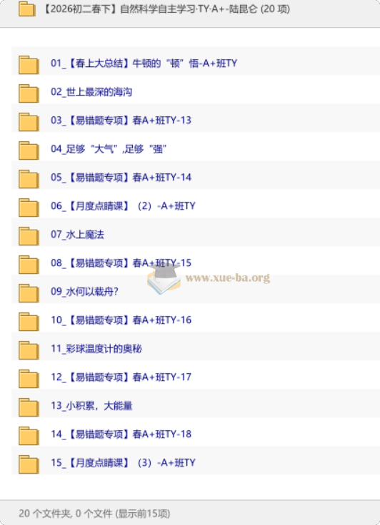 【2026初二春下】自然科学自主学习·TY·A+-陆昆仑第1张 - 学霸网