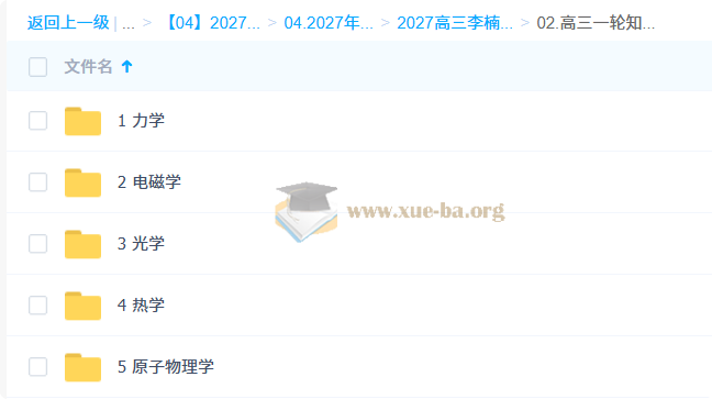 2027高三高考物理 李楠 一轮第1张 - 学霸网