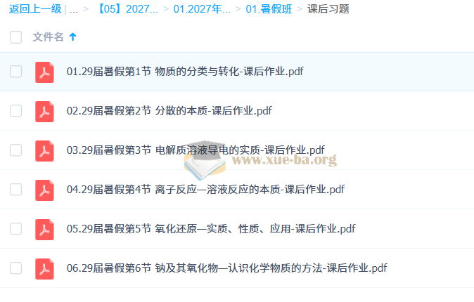 2027高中高一化学 李政 暑假班第4张 - 学霸网