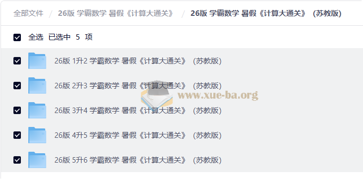 2026 小学数学 学霸数学 暑假 计算大通关第3张 - 学霸网