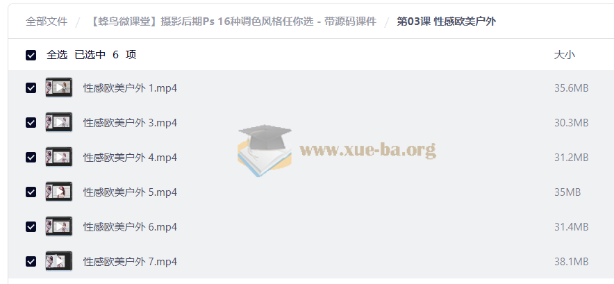 【蜂鸟微课堂】摄影后期Ps 16种调色风格任你选 - 带源码课件第2张 - 学霸网