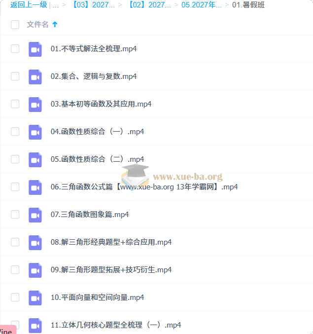 2027高三高考数学 肖晗 一轮暑假班第1张 - 学霸网