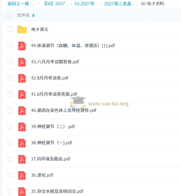 2027高三高考生物 金晶 一轮第2张 - 学霸网