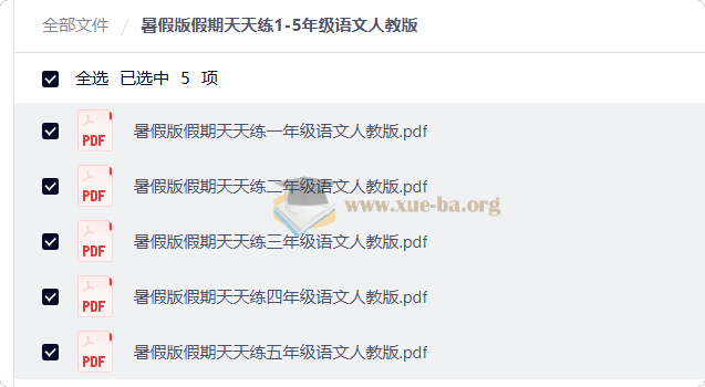 暑假版假期天天练1-5年级语文人教版第1张 - 学霸网