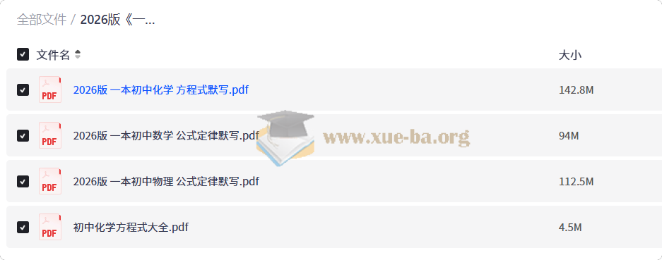 2026 一本初中数理化公式定律默写第1张 - 学霸网