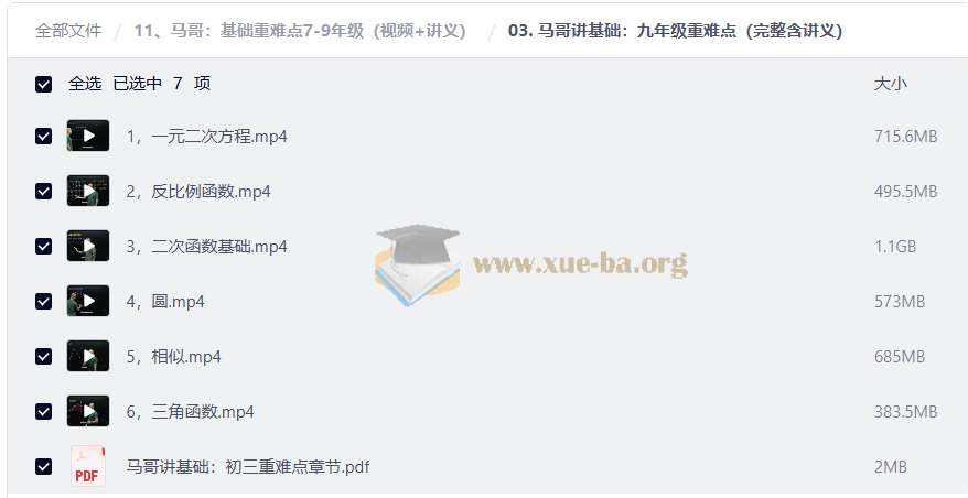 马哥 基础重难点7-9年级(视频+讲义)第4张 - 学霸网