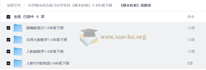 小学期末综合复习小学全科 期末彩卷 1-6年级下册第2张 - 学霸网