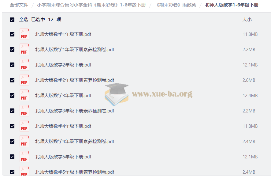 小学期末综合复习小学全科 期末彩卷 1-6年级下册第3张 - 学霸网