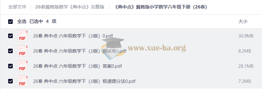 2026春冀教版小学数学 典中点 完整版第2张 - 学霸网