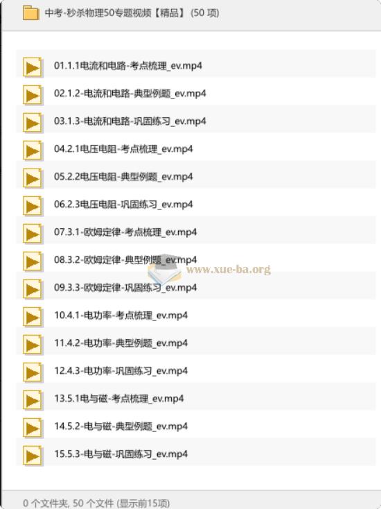 中考-秒杀物理50专题视频【精品】第1张 - 学霸网