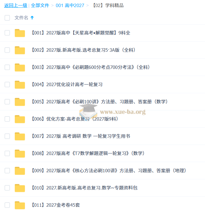 2027高三高考学科复习精品合集 更新中第1张 - 学霸网