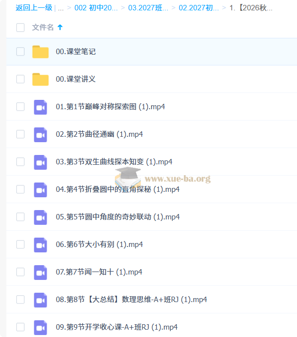 【2026秋上·尖端班A+】2027届初三中考数学培训班【王杭州】第1张 - 学霸网