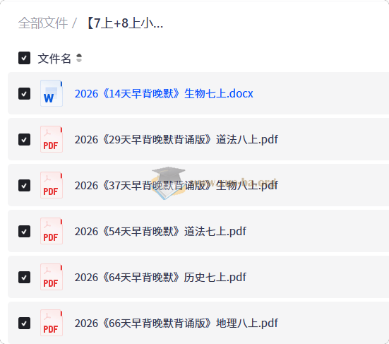2026 早背晚默知识点背诵 小四门七&八上第1张 - 学霸网