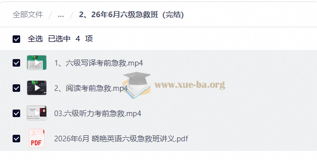 2026年6月刘晓艳四六级最新保命班(已完结)第3张 - 学霸网