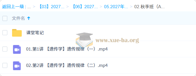 2027 高三高考生物 谢一凡 一轮A+秋季班