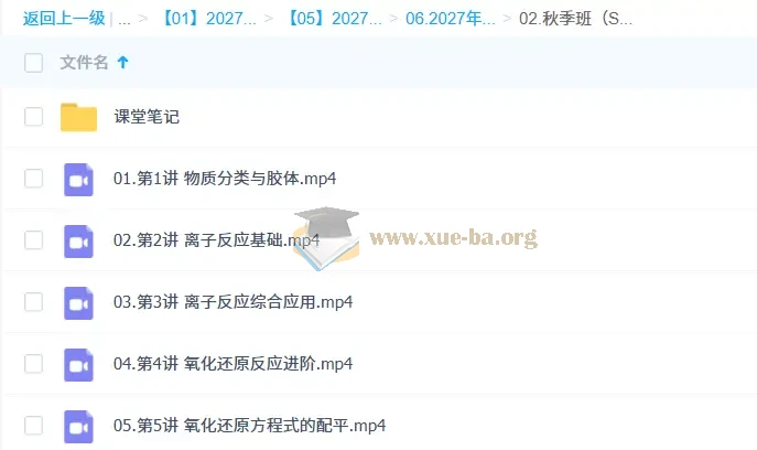 2027高中高一化学 赵怡然 秋季班（S）