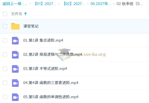 2027高中高一数学 王子豪 一轮S秋季班