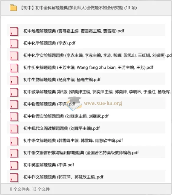 【初中】初中全科解题题典(东北师大)会做题不如会研究题