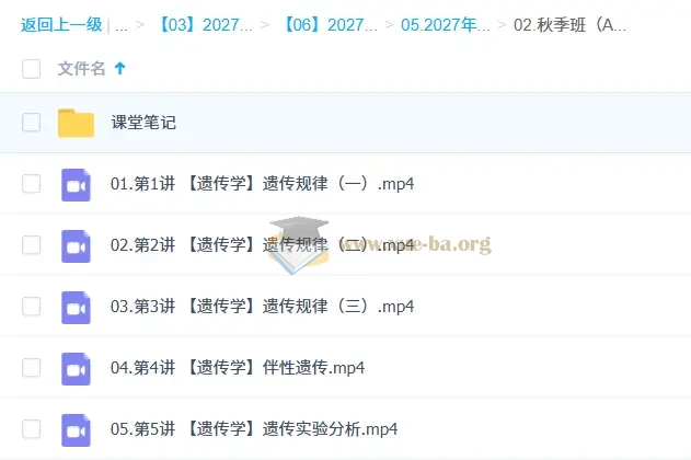 2027 高三高考生物 谢一凡 一轮A+秋季班