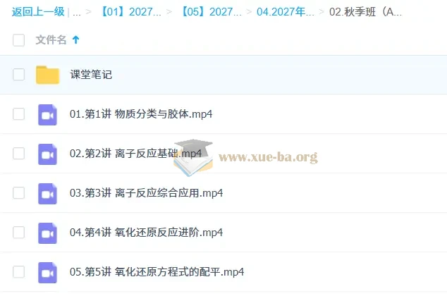 2027高中高一化学 李伟 A+一轮暑假班秋季班