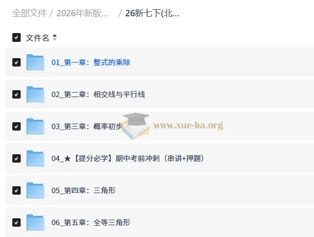 2026年新版梁老师初中数学课程(7-9年级)(88.8GB)第4张 - 学霸网