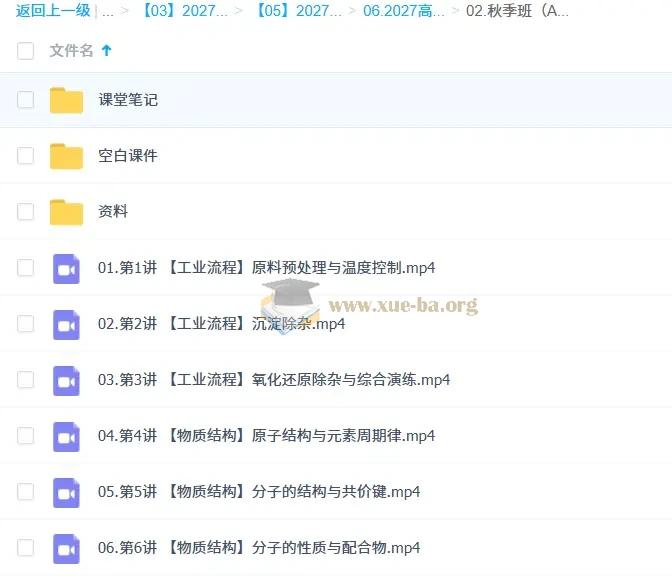 2027高三高考化学 康冲 A班一轮暑假班秋季班