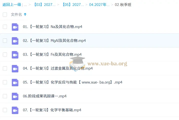 2027 高三高考化学 马凯鹏 一轮秋季班