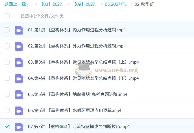 2027高三高考地理 孙国勇 一轮秋季班